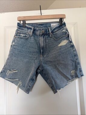GAP Distressed Light Blue mid-Rise Denim Shorts
